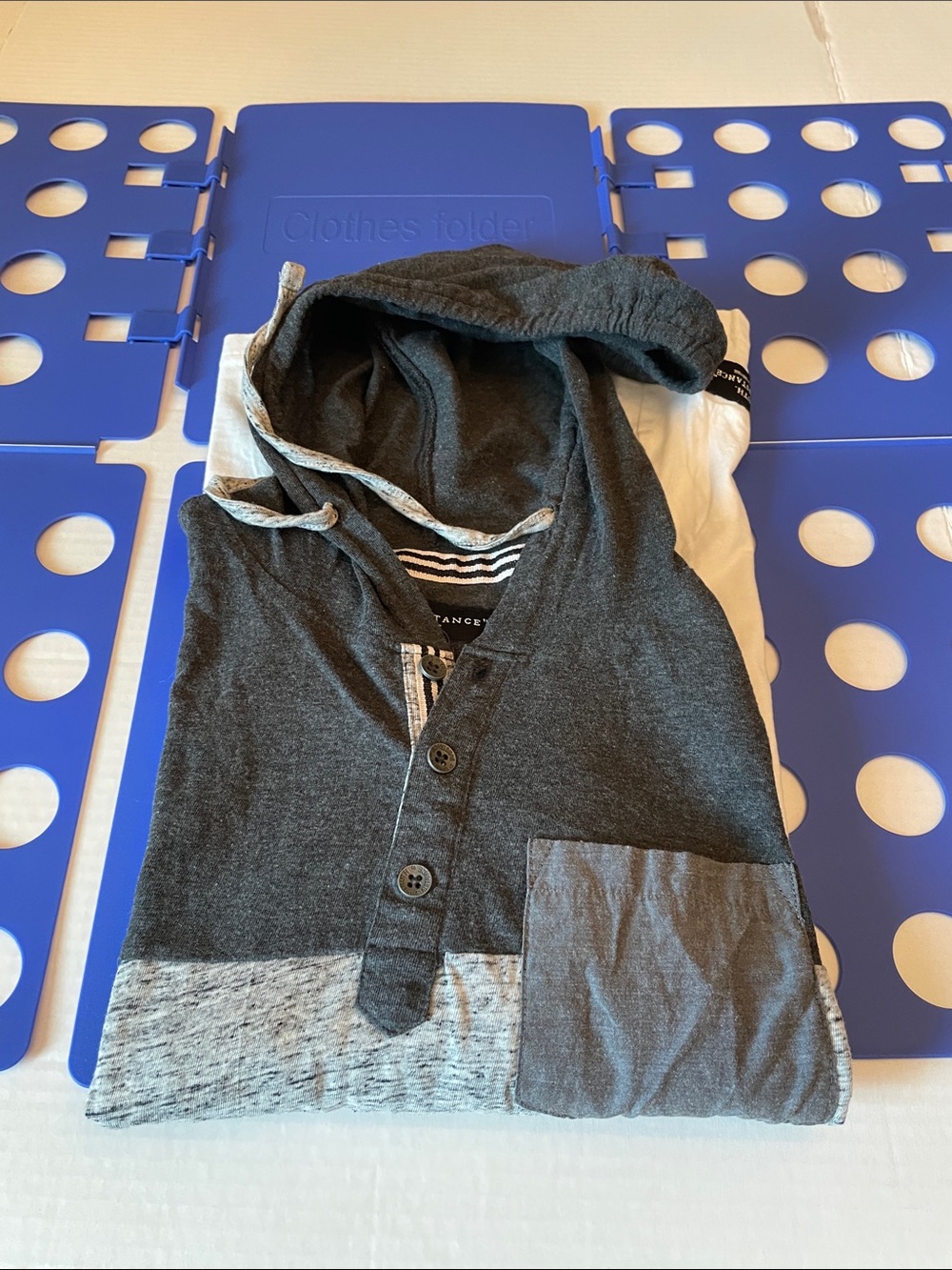 Truth Substance Gray Henley Shirt - Medium Boys. Hoodie and Long Sleeve